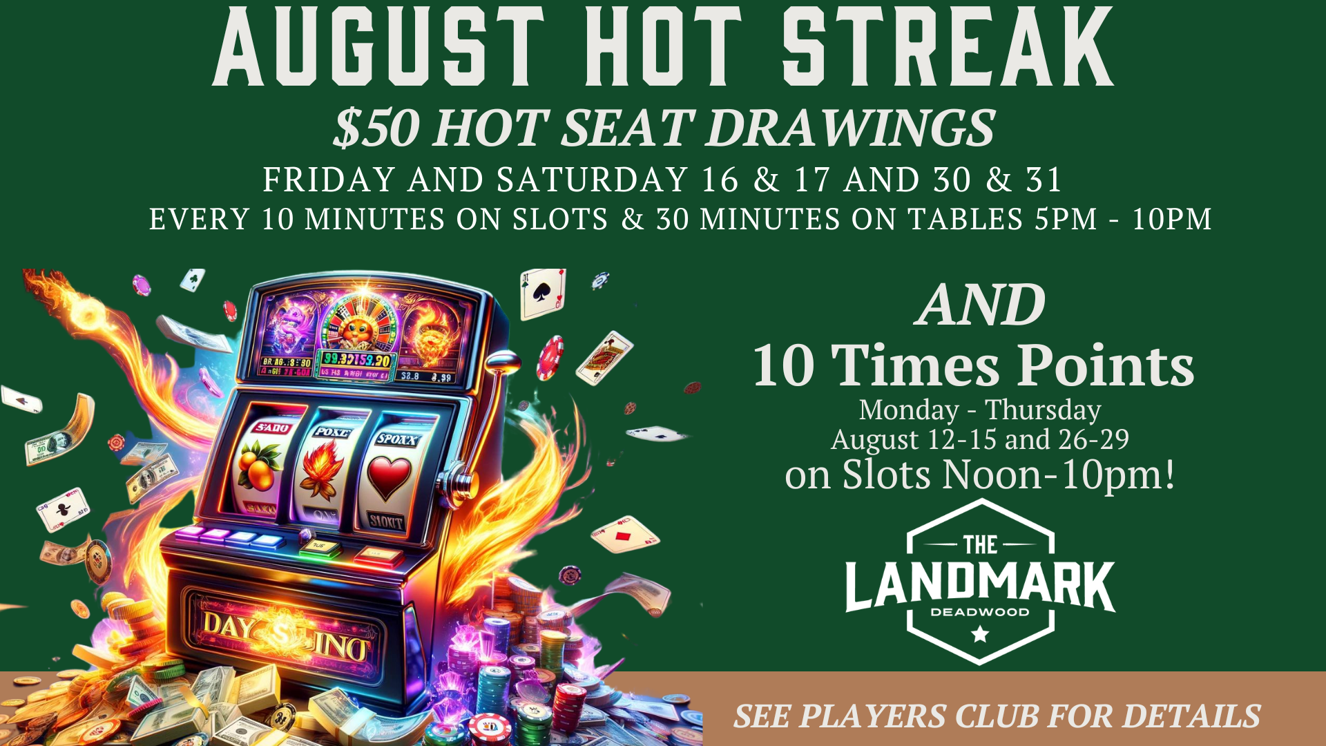 August Hot Seats & 10 Times Points